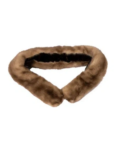 Pre-owned Fur Mink Scarf In Neutrals