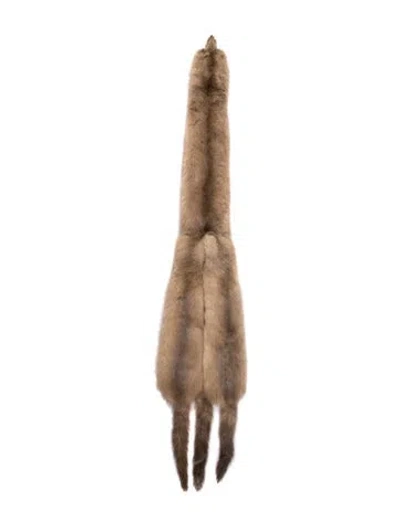 Pre-owned Fur Mink Scarf In Neutrals