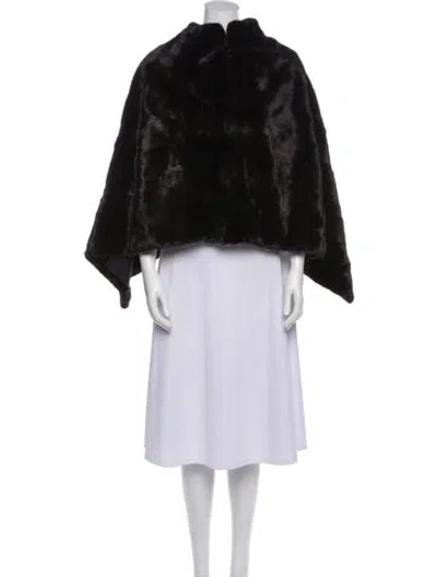 Pre-owned Fur Mink Shawl In Brown