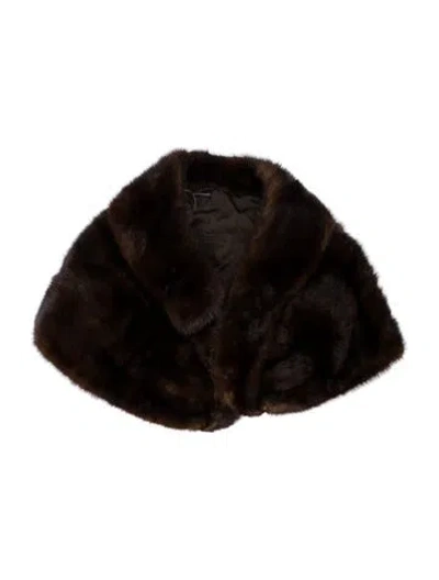 Pre-owned Fur Mink Shawl In Brown