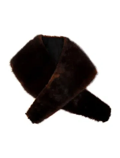 Pre-owned Fur Mink Shawl In Brown
