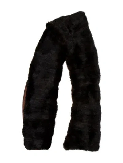 Pre-owned Fur Mink Shawl In Brown