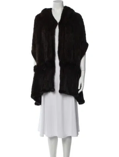 Pre-owned Fur Mink Shawl In Brown