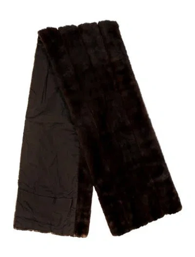Pre-owned Fur Mink Shawl In Brown
