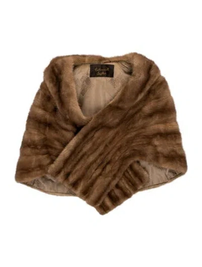 Pre-owned Fur Mink Shawl In Brown
