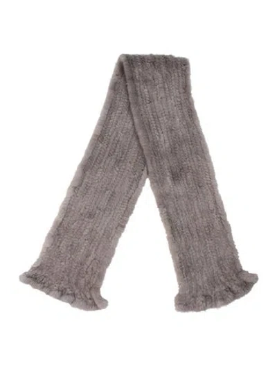 Pre-owned Fur Mink Shawl In Grey