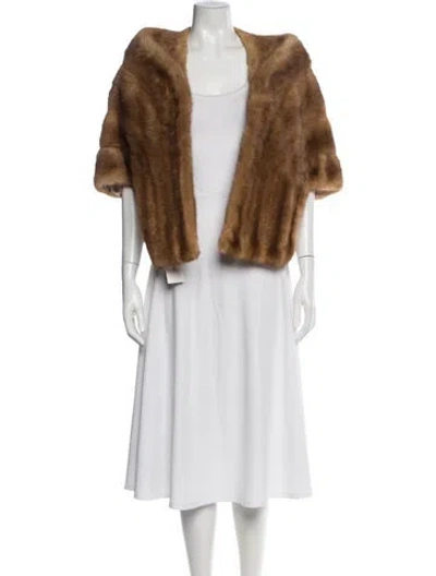 Pre-owned Fur Mink Shawl In Neutral