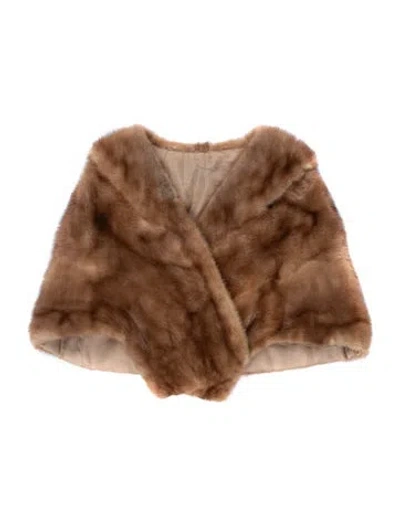 Pre-owned Fur Mink Shawl In Neutral