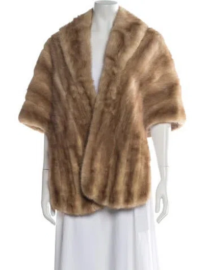 Pre-owned Fur Mink Shawl In Neutral