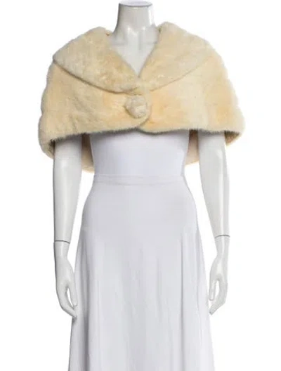 Pre-owned Fur Mink Shawl In Neutral