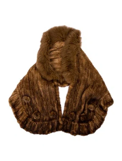 Pre-owned Fur Mink Shawl W/ Tags In Brown