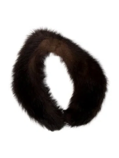Pre-owned Fur Mink Stole In Brown