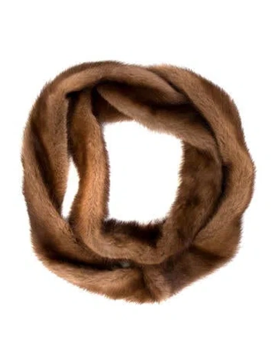 Pre-owned Fur Mink Stole In Brown
