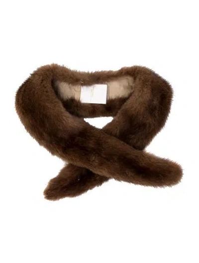 Pre-owned Fur Mink Stole In Brown