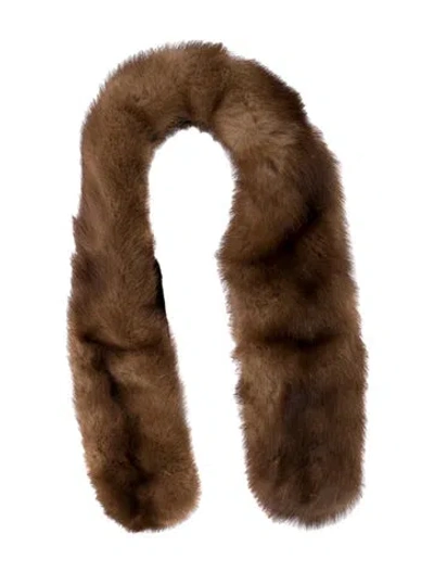 Pre-owned Fur Mink Stole In Brown