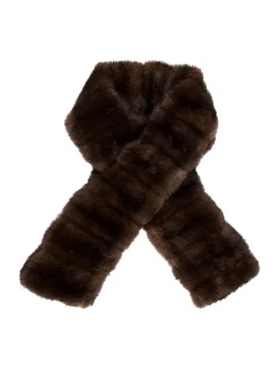 Pre-owned Fur Mink Stole In Brown