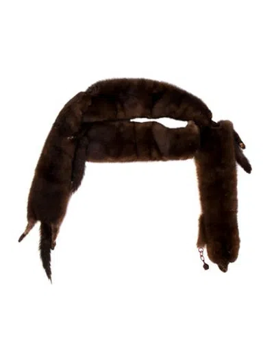 Pre-owned Fur Mink Stole In Brown