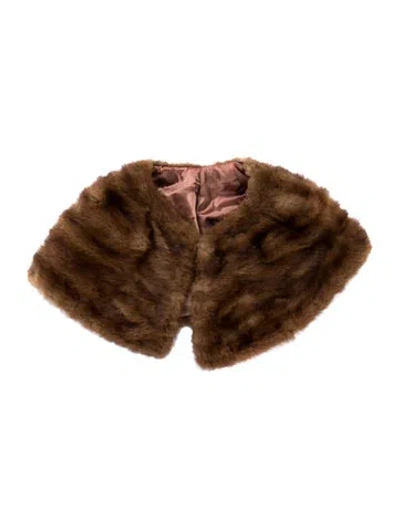 Pre-owned Fur Mink Stole In Brown/neutrals