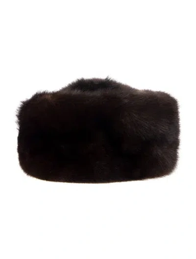 Pre-owned Fur Mink Trapper Hat In Black/brown