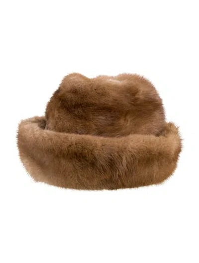 Pre-owned Fur Mink Trapper Hat In Neutral