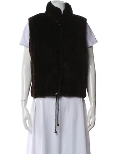 Pre-owned Fur Mink Vest In Black
