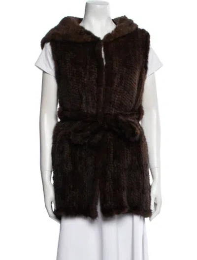 Pre-owned Fur Mink Vest In Brown