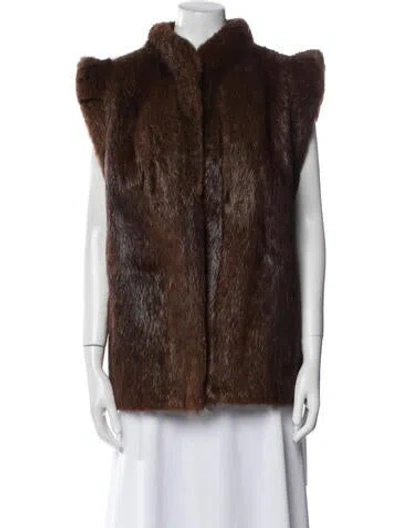 Pre-owned Fur Mink Vest In Brown