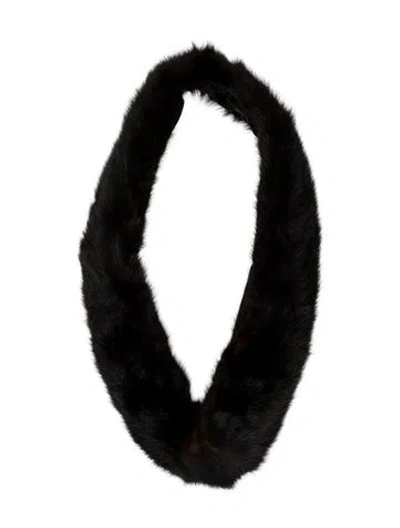 Pre-owned Fur Mink Vintage Scarf In Black