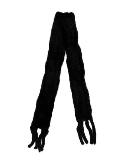 Pre-owned Fur Mink Vintage Scarf In Black