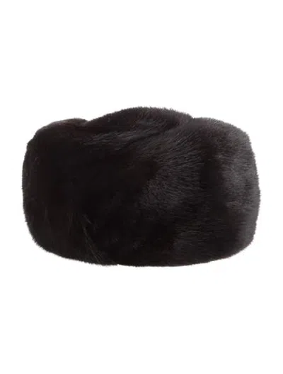 Pre-owned Fur Mink Winter Hat In Brown