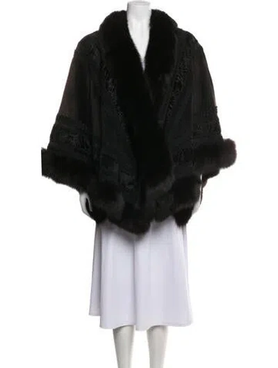 Pre-owned Fur Mohair  Coat In Black
