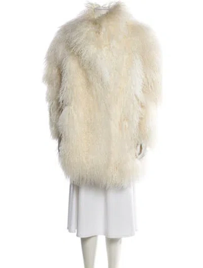 Pre-owned Fur Mongolian Lamb  Coat In Neutral
