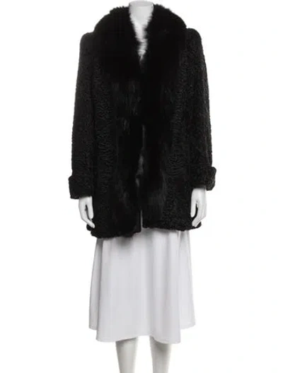 Pre-owned Fur Mongolian Lamb  Jacket In Black
