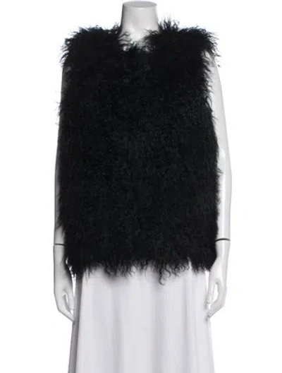 Pre-owned Fur Mongolian Lamb  Jacket In Black