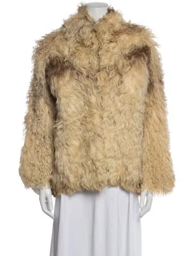Pre-owned Fur Mongolian Lamb  Jacket In Neutrals