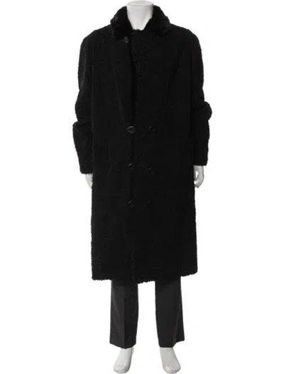 Pre-owned Fur Overcoat In Black