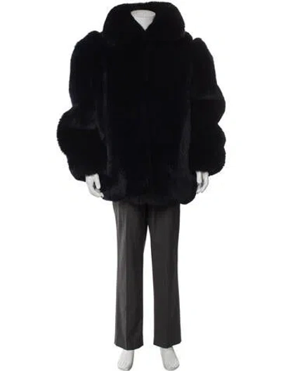 Pre-owned Fur Parka In Blue