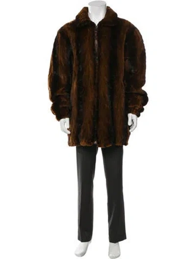 Pre-owned Fur Parka In Brown