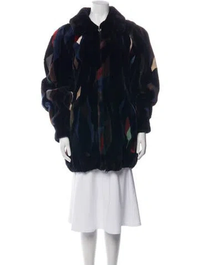Pre-owned Fur Patterned  Jacket In Blue