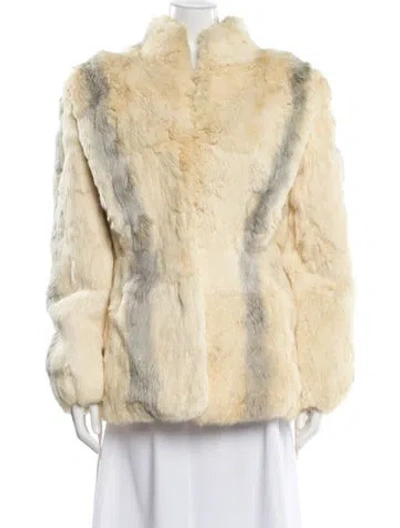 Pre-owned Fur Patterned  Jacket In Neutral