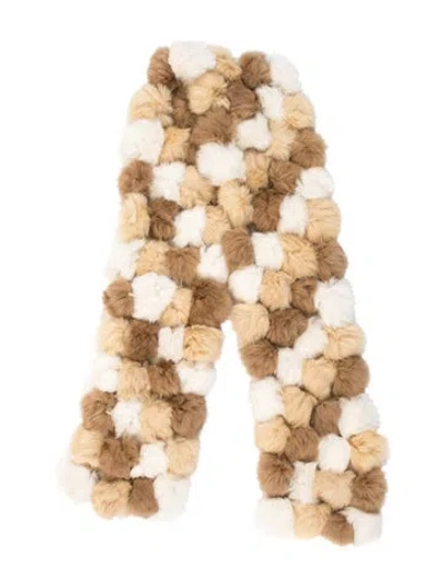 Pre-owned Fur Patterned Scarf In Neutrals