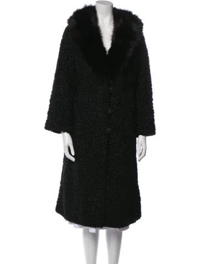 Pre-owned Fur Persian Lamb Coat In Black
