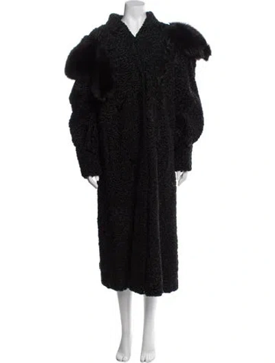 Pre-owned Fur Persian Lamb  Coat In Black