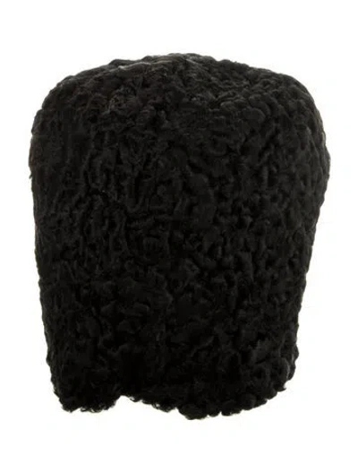 Pre-owned Fur Persian Lamb  Hat In Black