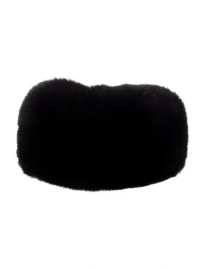 Pre-owned Fur Pill Box Hat In Black