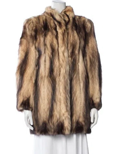 Pre-owned Fur Polecat   Coat In Neutrals