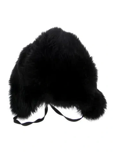 Pre-owned Fur Pom Pom  Hoodie In Black