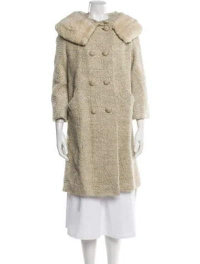 Pre-owned Fur Printed Coat In Neutral