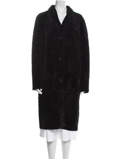 Pre-owned Fur Printed Faux  Coat In Black