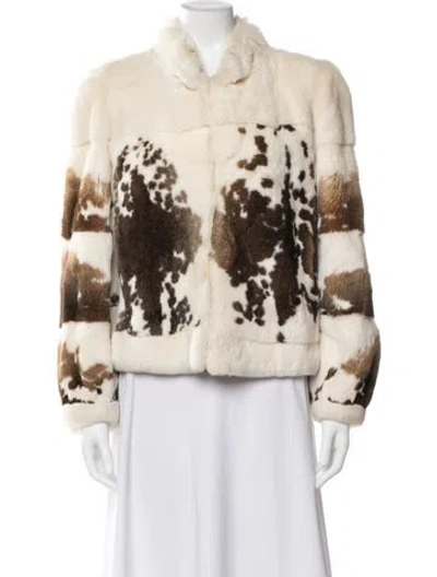Pre-owned Fur Printed Faux  Jacket In Neutral